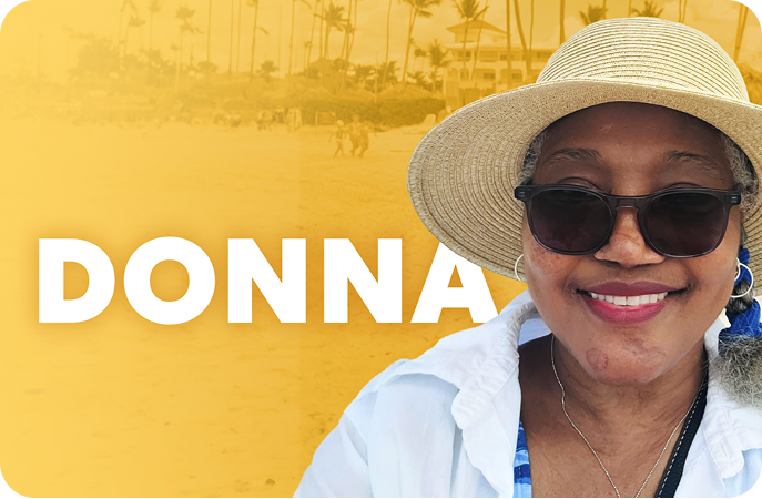 Donna, real patient living with Crohn’s.