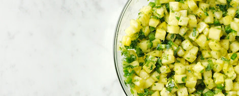 Pineapple Salsa with Spiced Tortilla Chips Recipe.