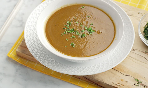 Curried Squash Soup with Coconut Milk Recipe.